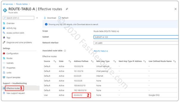 Figure 15. Subnet route table validation