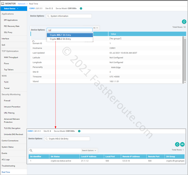 Figure 9. Validate IKE tunnel status