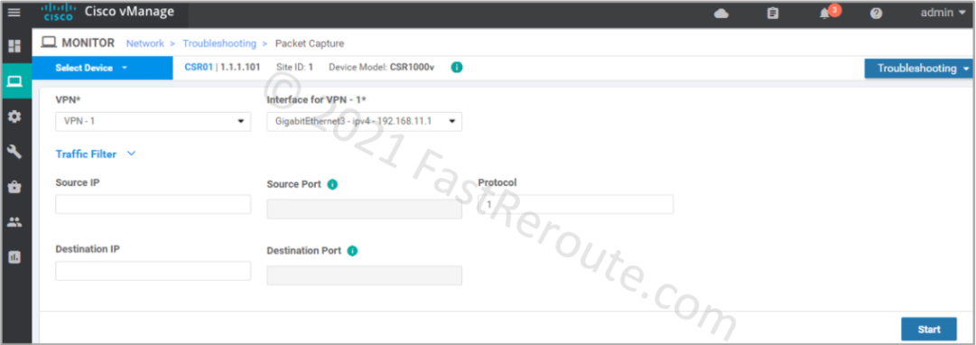 Figure 5. Packet Capture Parameters