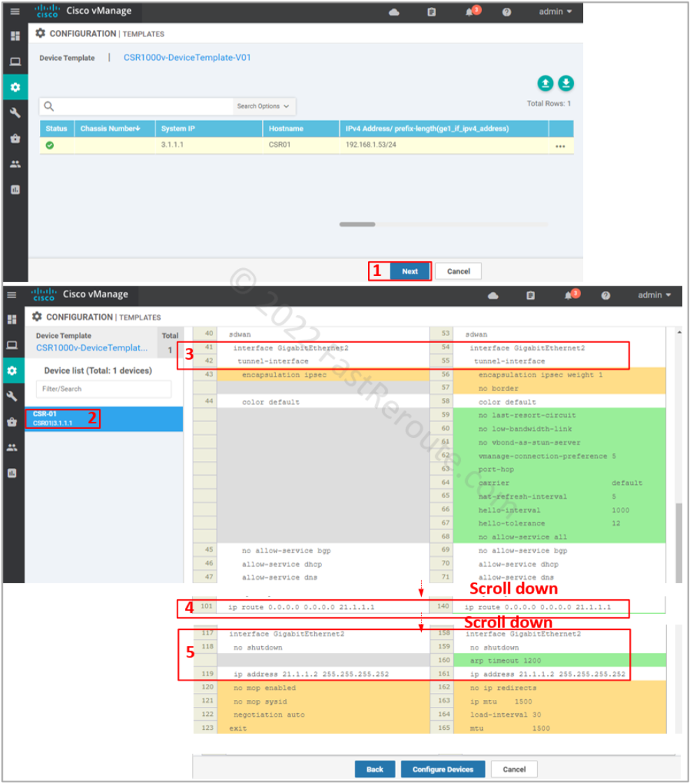 Figure 11. Preview configuration changes