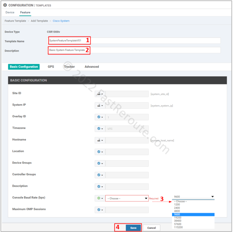 Figure 3. System template configuration
