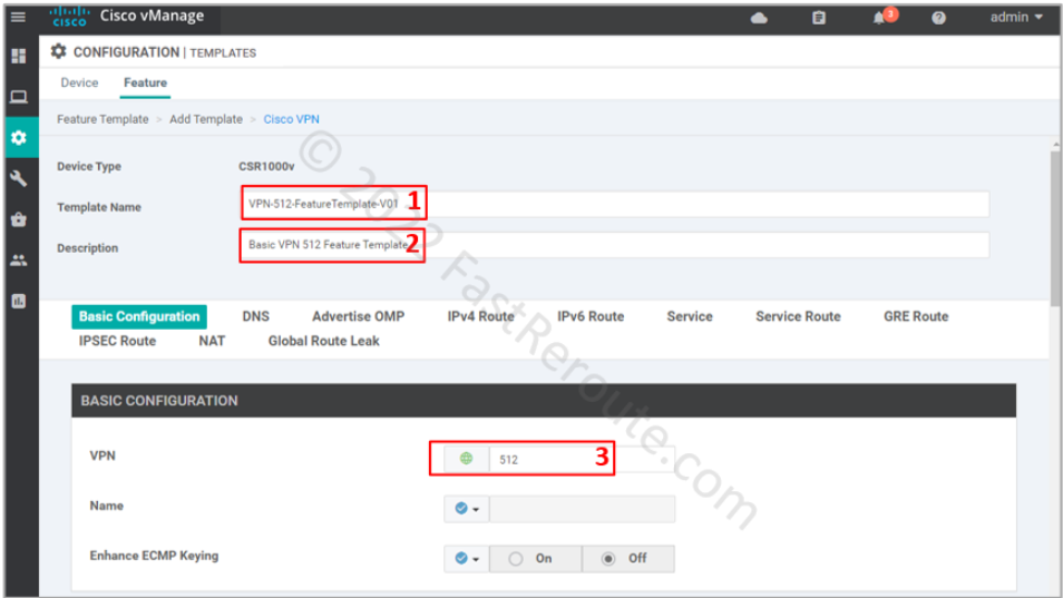 Figure 6. VPN 512 (out-of-band management) configuration