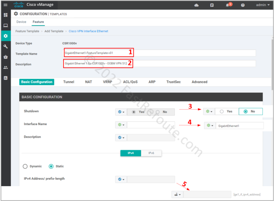 Figure 7. Management interface in VPN 512