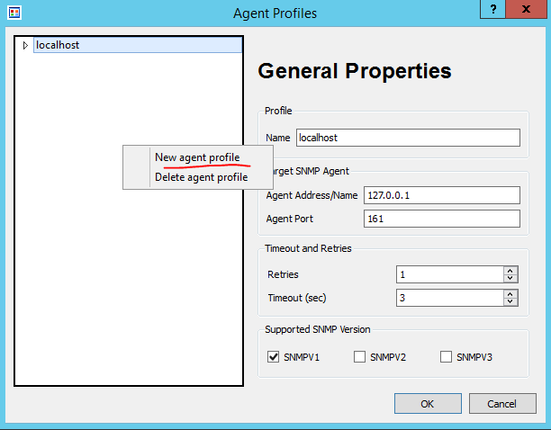 Figure 2. SnmpB Agent Profile Configuration