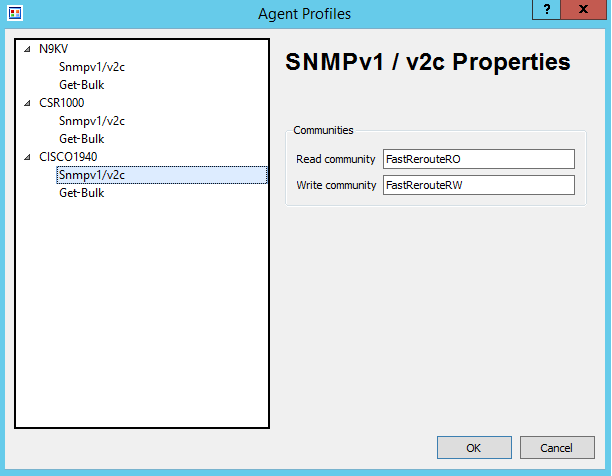 Figure 4. Agent Profile SNMPv1/v2c Settings