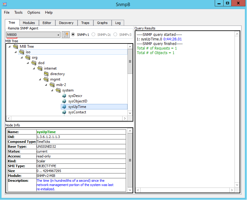 Figure 8. Reply for sysUpTime (Nexus 9000V)