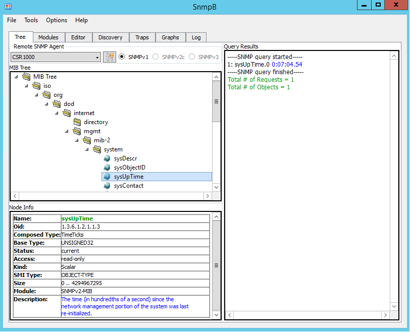 Figure 9. Reply for sysUpTime (CSR1000)