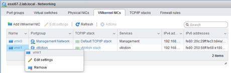 Figure 11. ESXi Host – Delete VMKernel NIC