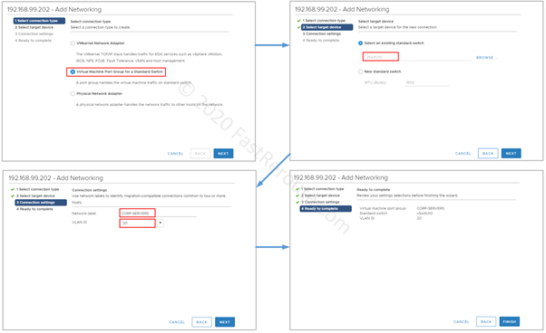 Figure 5. vCenter Configuration – Add a Port Group Wizard