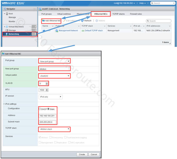 Figure 9. ESXi Host – Add VMKernel NIC