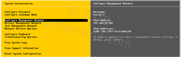 Figure 4. ESXi Console Configuration Menu