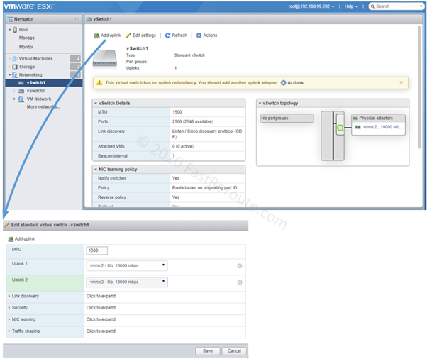 Figure 9. Add additional uplink to vSwitch