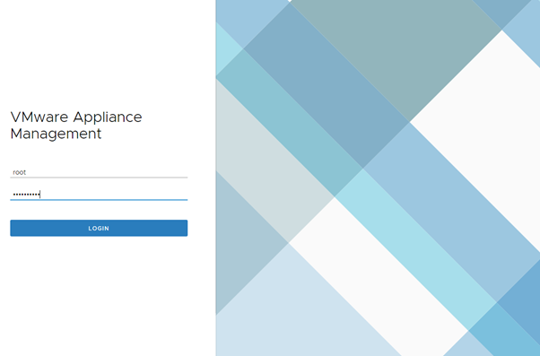 Figure 15. VMware Appliance Management Login Window
