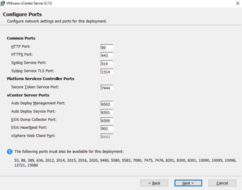 Figure 25. TCP Port Configuration
