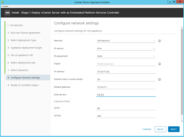 Figure 8. Configure Network Settings