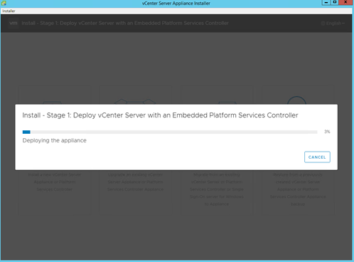 Figure 9. Appliance Deployment Progress