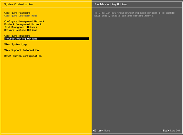 Figure 15. Accessing Troubleshooting Options Menu