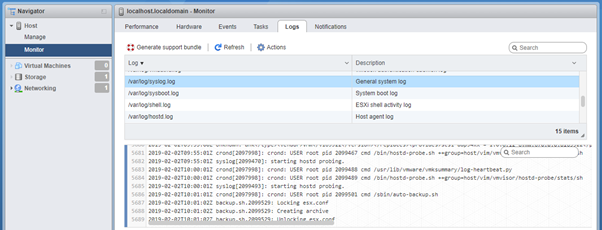 Figure 19. Local General System Log