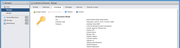 Figure 21. ESXi Host Licensing Configuration
