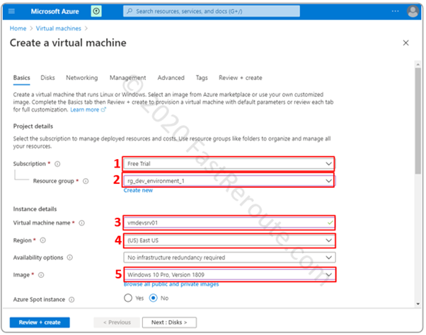 Figure 10. Create an Azure Virtual Machine – Basics