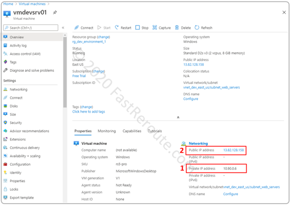 Figure 12. Review an Azure Virtual Machine – Overview