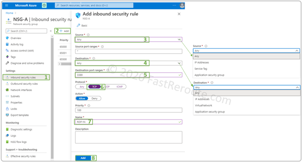 Figure 6. NSG Inbound Security Rules