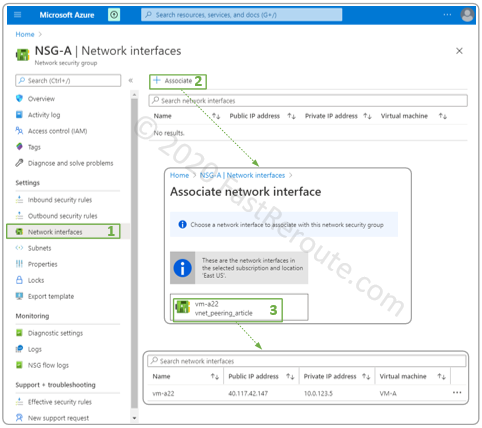 Figure 7. Select Network Interface via NSG Configuration Page