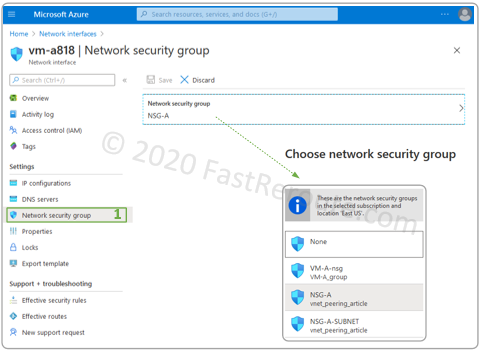 Figure 8. Associate NSG with Network Interface