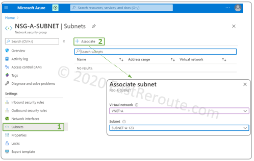 Figure 9. Associate Subnet via NSG Properties