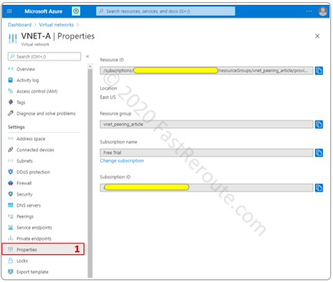 Figure 4. Azure VNet Resource ID