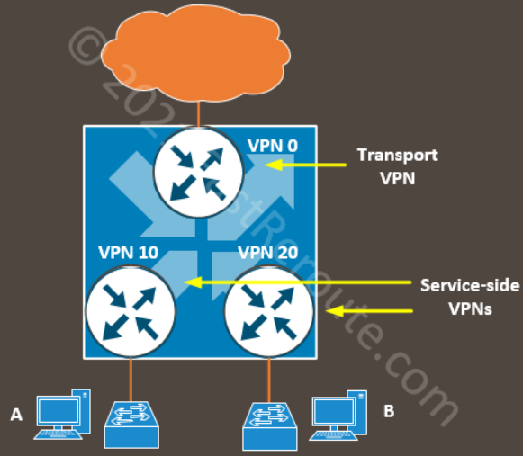 Figure 1. Transport and Service-Side VPNs and DIA
