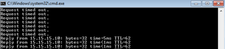 Figure 18. ICMP traffic to the Internet is now allowed