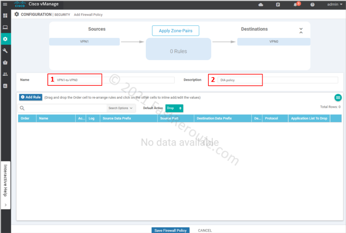 Figure 5. Name and Description of Security Policy